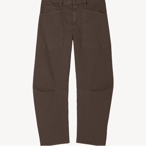 NWT Nili Lotan Shon Pant Chocolate Brown Carpenter SIZE 0 Barrel - Picture 2 of 7